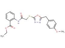 ethyl 2-[({[5-(4-methoxybenzyl)-1,3,4-oxadiazol-2-yl]thio}acetyl)amino]benzoate