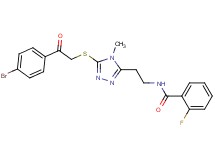 N-[2-(5-{[2-(4-bromophenyl)-2-oxoethyl]thio}-4-methyl-4H-1,2,4-triazol-3-yl)ethyl]-2-fluorobenzamide