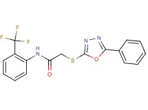 2-[(5-phenyl-1,3,4-oxadiazol-2-yl)thio]-N-[2-(trifluoromethyl)phenyl]acetamide