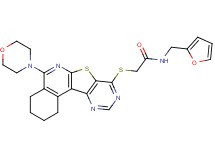 N-(2-furylmethyl)-2-{[5-(4-morpholinyl)-1,2,3,4-tetrahydropyrimido[4',5':4,5]thieno[2,3-c]isoquinolin-8-yl]thio}acetamide