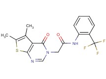 2-(5,6-dimethyl-4-oxothieno[2,3-d]pyrimidin-3(4H)-yl)-N-[2-(trifluoromethyl)phenyl]acetamide