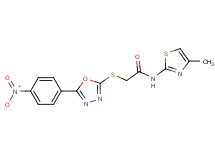 N-(4-methyl-1,3-thiazol-2-yl)-2-{[5-(4-nitrophenyl)-1,3,4-oxadiazol-2-yl]thio}acetamide