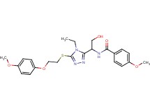 N-[1-(4-ethyl-5-{[2-(4-methoxyphenoxy)ethyl]thio}-4H-1,2,4-triazol-3-yl)-2-hydroxyethyl]-4-methoxybenzamide