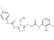 2-[5-({2-[(3-chloro-2-methylphenyl)amino]-2-oxoethyl}thio)-4-ethyl-4H-1,2,4-triazol-3-yl]-N-(4-fluorophenyl)acetamide