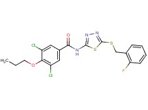 3,5-dichloro-N-{5-[(2-fluorobenzyl)thio]-1,3,4-thiadiazol-2-yl}-4-propoxybenzamide