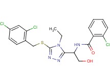 2-chloro-N-(1-{5-[(2,4-dichlorobenzyl)thio]-4-ethyl-4H-1,2,4-triazol-3-yl}-2-hydroxyethyl)benzamide