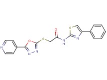 N-(4-phenyl-1,3-thiazol-2-yl)-2-{[5-(4-pyridinyl)-1,3,4-oxadiazol-2-yl]thio}acetamide