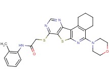N-(2-methylphenyl)-2-{[5-(4-morpholinyl)-1,2,3,4-tetrahydropyrimido[4',5':4,5]thieno[2,3-c]isoquinolin-8-yl]thio}acetamide