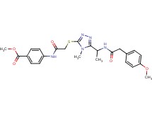 methyl 4-[({[5-(1-{[(4-methoxyphenyl)acetyl]amino}ethyl)-4-methyl-4H-1,2,4-triazol-3-yl]thio}acetyl)amino]benzoate