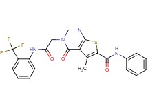 5-methyl-4-oxo-3-(2-oxo-2-{[2-(trifluoromethyl)phenyl]amino}ethyl)-N-phenyl-3,4-dihydrothieno[2,3-d]pyrimidine-6-carboxamide