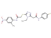 2-[(4-ethyl-5-{2-[(4-fluorophenyl)amino]-2-oxoethyl}-4H-1,2,4-triazol-3-yl)thio]-N-(2-methyl-4-nitrophenyl)acetamide