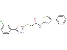 2-{[5-(3-chlorophenyl)-1,3,4-oxadiazol-2-yl]thio}-N-(4-phenyl-1,3-thiazol-2-yl)acetamide