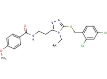 N-(2-{5-[(2,4-dichlorobenzyl)thio]-4-ethyl-4H-1,2,4-triazol-3-yl}ethyl)-4-methoxybenzamide