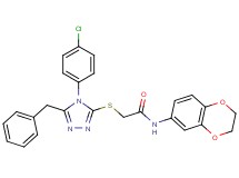 2-{[5-benzyl-4-(4-chlorophenyl)-4H-1,2,4-triazol-3-yl]thio}-N-(2,3-dihydro-1,4-benzodioxin-6-yl)acetamide