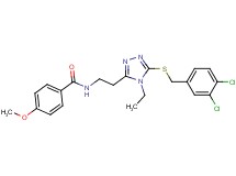 N-(2-{5-[(3,4-dichlorobenzyl)thio]-4-ethyl-4H-1,2,4-triazol-3-yl}ethyl)-4-methoxybenzamide