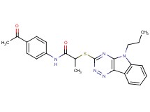 N-(4-acetylphenyl)-2-[(5-propyl-5H-[1,2,4]triazino[5,6-b]indol-3-yl)thio]propanamide
