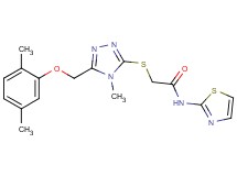 2-({5-[(2,5-dimethylphenoxy)methyl]-4-methyl-4H-1,2,4-triazol-3-yl}thio)-N-1,3-thiazol-2-ylacetamide