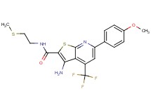 3-amino-6-(4-methoxyphenyl)-N-[2-(methylthio)ethyl]-4-(trifluoromethyl)thieno[2,3-b]pyridine-2-carboxamide