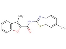 3-methyl-N-(6-methyl-1,3-benzothiazol-2-yl)-1-benzofuran-2-carboxamide