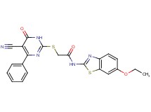 2-[(5-cyano-6-oxo-4-phenyl-1,6-dihydro-2-pyrimidinyl)thio]-N-(6-ethoxy-1,3-benzothiazol-2-yl)acetamide
