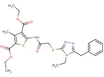 diethyl 5-({[(5-benzyl-4-ethyl-4H-1,2,4-triazol-3-yl)thio]acetyl}amino)-3-methyl-2,4-thiophenedicarboxylate