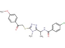 4-chloro-N-[1-(5-{[2-(4-methoxyphenyl)-2-oxoethyl]thio}-4-methyl-4H-1,2,4-triazol-3-yl)ethyl]benzamide