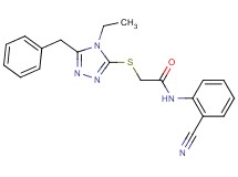 2-[(5-benzyl-4-ethyl-4H-1,2,4-triazol-3-yl)thio]-N-(2-cyanophenyl)acetamide