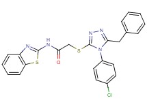 N-1,3-benzothiazol-2-yl-2-{[5-benzyl-4-(4-chlorophenyl)-4H-1,2,4-triazol-3-yl]thio}acetamide
