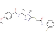 N-{1-[5-({2-[(2-fluorophenyl)amino]-2-oxoethyl}thio)-4-methyl-4H-1,2,4-triazol-3-yl]ethyl}-4-methoxybenzamide