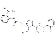 N-{1-[4-ethyl-5-({2-[(2-isopropylphenyl)amino]-2-oxoethyl}thio)-4H-1,2,4-triazol-3-yl]ethyl}-2-fluorobenzamide