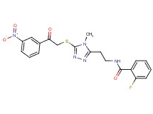 2-fluoro-N-[2-(4-methyl-5-{[2-(3-nitrophenyl)-2-oxoethyl]thio}-4H-1,2,4-triazol-3-yl)ethyl]benzamide