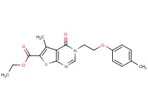 ethyl 5-methyl-3-[2-(4-methylphenoxy)ethyl]-4-oxo-3,4-dihydrothieno[2,3-d]pyrimidine-6-carboxylate