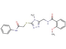 N-({5-[(2-anilino-2-oxoethyl)thio]-4-methyl-4H-1,2,4-triazol-3-yl}methyl)-2-methoxybenzamide