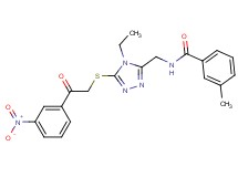 N-[(4-ethyl-5-{[2-(3-nitrophenyl)-2-oxoethyl]thio}-4H-1,2,4-triazol-3-yl)methyl]-3-methylbenzamide