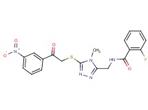 2-fluoro-N-[(4-methyl-5-{[2-(3-nitrophenyl)-2-oxoethyl]thio}-4H-1,2,4-triazol-3-yl)methyl]benzamide