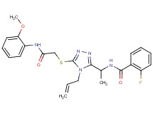 N-{1-[4-allyl-5-({2-[(2-methoxyphenyl)amino]-2-oxoethyl}thio)-4H-1,2,4-triazol-3-yl]ethyl}-2-fluorobenzamide