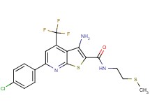 3-amino-6-(4-chlorophenyl)-N-[2-(methylthio)ethyl]-4-(trifluoromethyl)thieno[2,3-b]pyridine-2-carboxamide