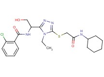 2-chloro-N-[1-(5-{[2-(cyclohexylamino)-2-oxoethyl]thio}-4-ethyl-4H-1,2,4-triazol-3-yl)-2-hydroxyethyl]benzamide