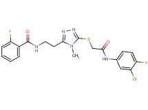 N-{2-[5-({2-[(3-chloro-4-fluorophenyl)amino]-2-oxoethyl}thio)-4-methyl-4H-1,2,4-triazol-3-yl]ethyl}-2-fluorobenzamide