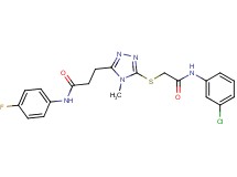 3-[5-({2-[(3-chlorophenyl)amino]-2-oxoethyl}thio)-4-methyl-4H-1,2,4-triazol-3-yl]-N-(4-fluorophenyl)propanamide