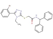2-{[5-(2-bromophenyl)-4-ethyl-4H-1,2,4-triazol-3-yl]thio}-N-(diphenylmethyl)acetamide