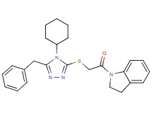 1-{[(5-benzyl-4-cyclohexyl-4H-1,2,4-triazol-3-yl)thio]acetyl}indoline