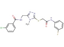 3-chloro-N-{[5-({2-[(3-fluorophenyl)amino]-2-oxoethyl}thio)-4-methyl-4H-1,2,4-triazol-3-yl]methyl}benzamide