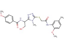 N-{2-hydroxy-1-[5-({2-[(2-methoxy-5-methylphenyl)amino]-2-oxoethyl}thio)-4-methyl-4H-1,2,4-triazol-3-yl]ethyl}-4-methoxybenzamide
