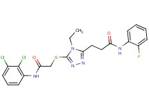 3-[5-({2-[(2,3-dichlorophenyl)amino]-2-oxoethyl}thio)-4-ethyl-4H-1,2,4-triazol-3-yl]-N-(2-fluorophenyl)propanamide