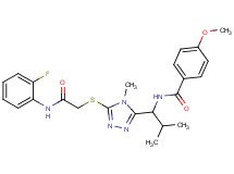 N-{1-[5-({2-[(2-fluorophenyl)amino]-2-oxoethyl}thio)-4-methyl-4H-1,2,4-triazol-3-yl]-2-methylpropyl}-4-methoxybenzamide
