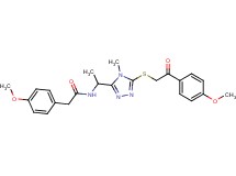 2-(4-methoxyphenyl)-N-[1-(5-{[2-(4-methoxyphenyl)-2-oxoethyl]thio}-4-methyl-4H-1,2,4-triazol-3-yl)ethyl]acetamide