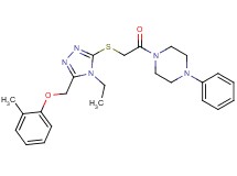 1-[({4-ethyl-5-[(2-methylphenoxy)methyl]-4H-1,2,4-triazol-3-yl}thio)acetyl]-4-phenylpiperazine