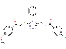 4-chloro-N-[(5-{[2-(4-methoxyphenyl)-2-oxoethyl]thio}-4-phenyl-4H-1,2,4-triazol-3-yl)methyl]benzamide