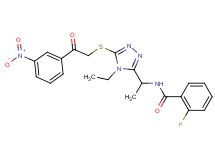 N-[1-(4-ethyl-5-{[2-(3-nitrophenyl)-2-oxoethyl]thio}-4H-1,2,4-triazol-3-yl)ethyl]-2-fluorobenzamide